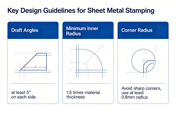 Draft angle illustration in stamping